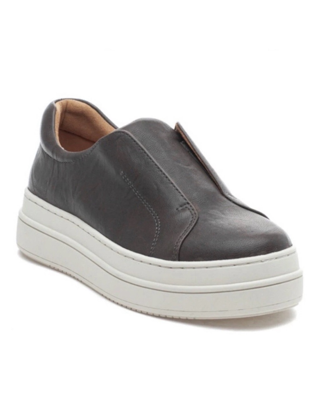 J/Slides Noel Dark Grey Distressed Leather